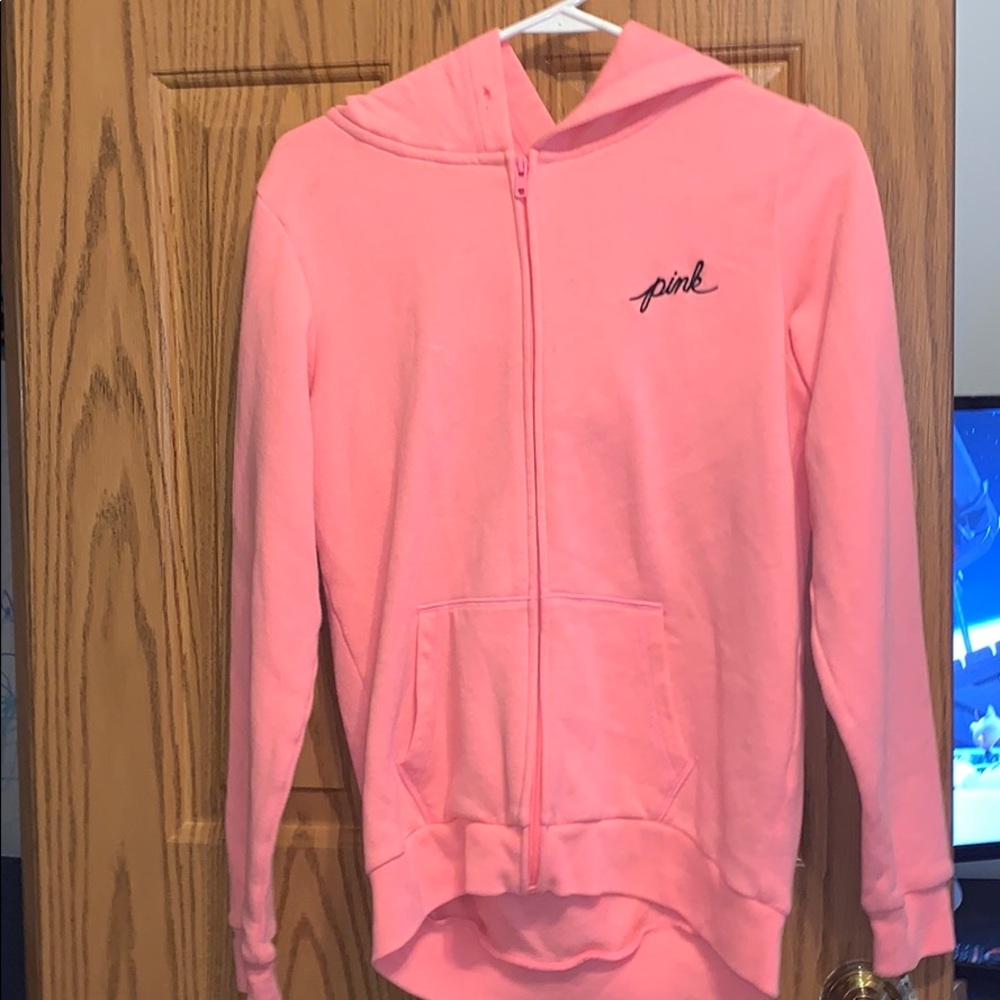 victoria secret pink zip up pink